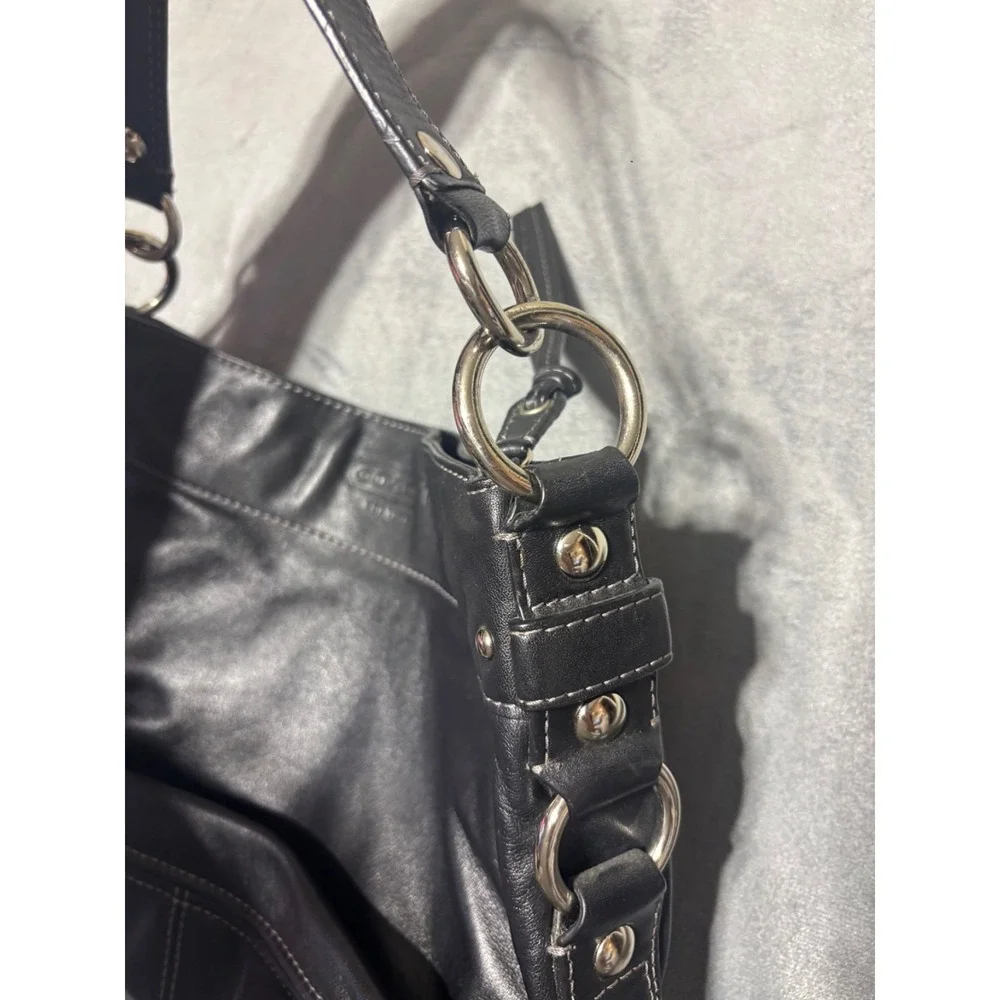 Coach Black Soft Leather Hobo Bag Shoulder Handbag L0920-F14707 Y2K